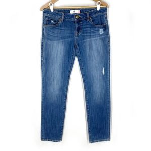 CAbi Jeans Mojave Slim Boyfriend 5165 Blue Low Rise Distressed 8